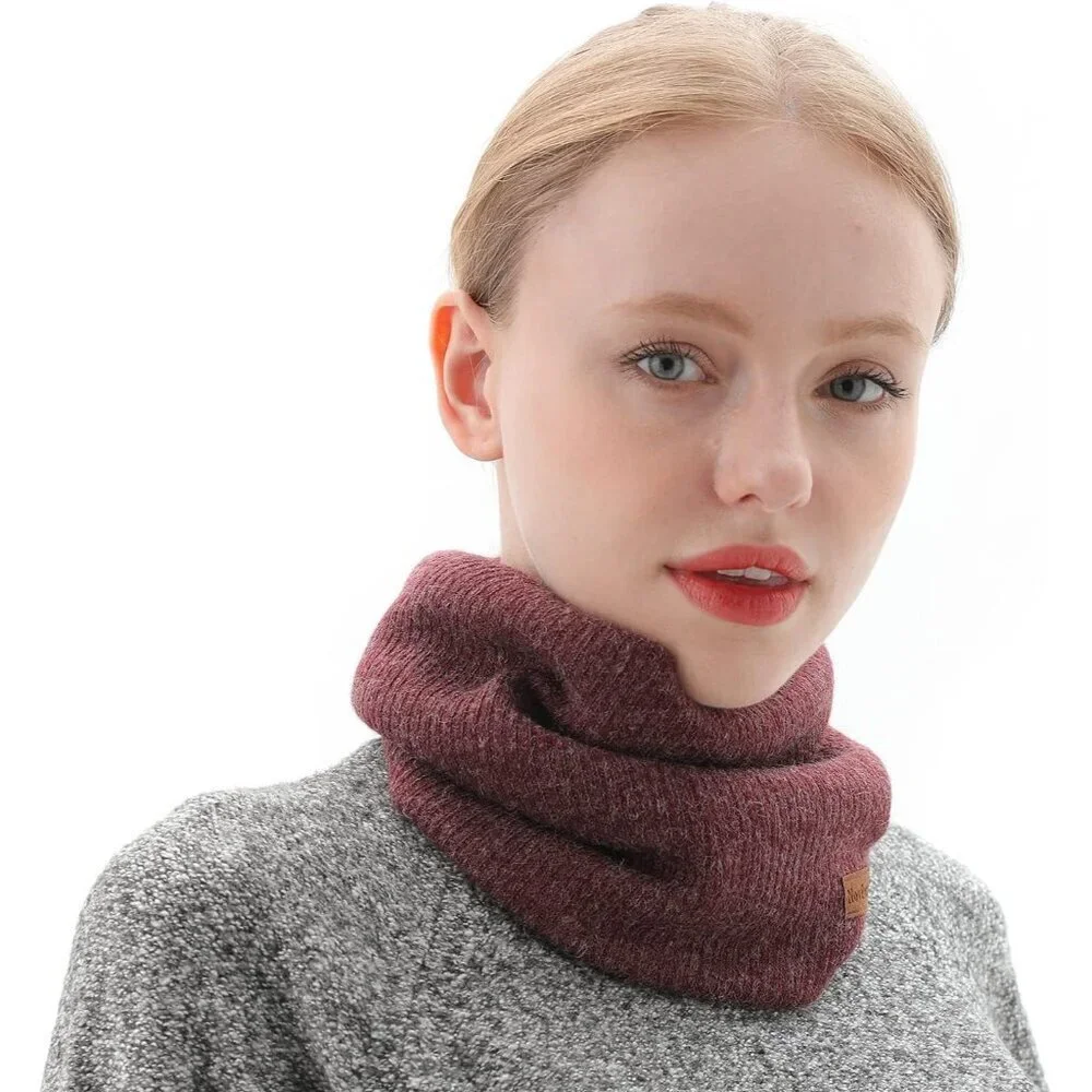 Men's Mix Red Winter Ski Neck Gaiter Face Scarf Fleece Windproof Scarves